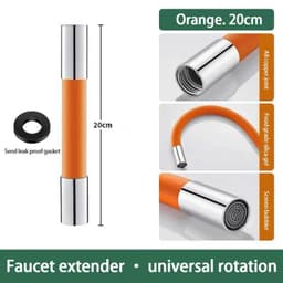 image-Faucet Extension Extender Bathroom 360° Rotation Adjust Bending Faucet Splash Proof Universal Extension Tube For Wash Basin