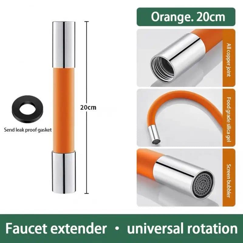 image-Faucet Extension Extender Bathroom 360° Rotation Adjust Bending Faucet Splash Proof Universal Extension Tube For Wash Basin