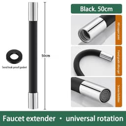 image-Faucet Extension Extender Bathroom 360° Rotation Adjust Bending Faucet Splash Proof Universal Extension Tube For Wash Basin