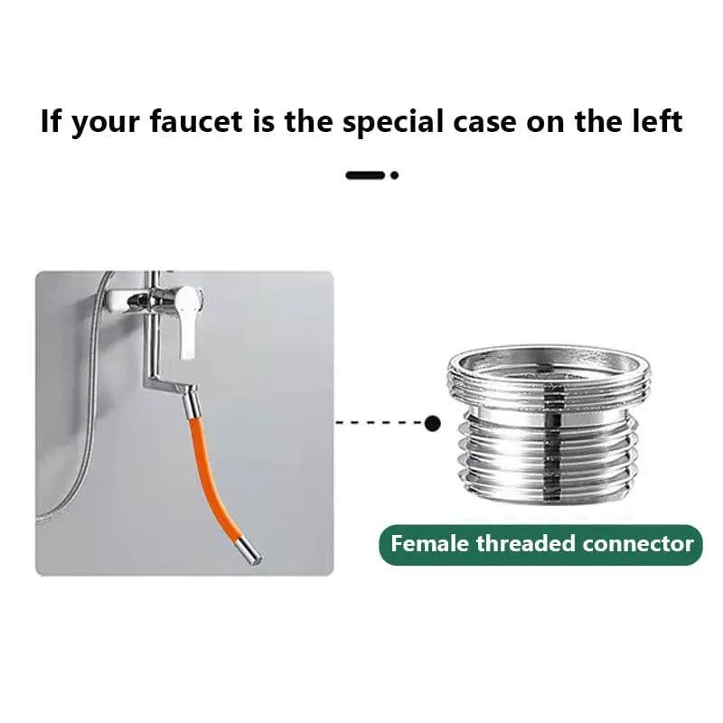 image-Faucet Extension Extender Bathroom 360° Rotation Adjust Bending Faucet Splash Proof Universal Extension Tube For Wash Basin