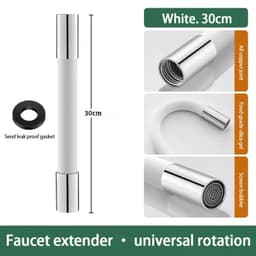 image-Faucet Extension Extender Bathroom 360° Rotation Adjust Bending Faucet Splash Proof Universal Extension Tube For Wash Basin
