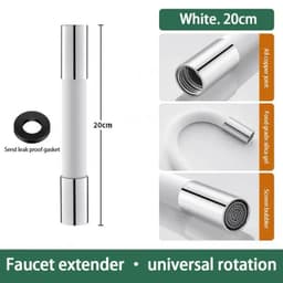 image-Faucet Extension Extender Bathroom 360° Rotation Adjust Bending Faucet Splash Proof Universal Extension Tube For Wash Basin