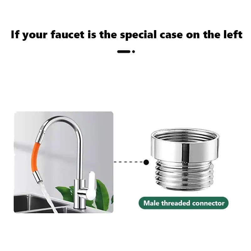image-Faucet Extension Extender Bathroom 360° Rotation Adjust Bending Faucet Splash Proof Universal Extension Tube For Wash Basin
