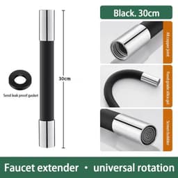 image-Faucet Extension Extender Bathroom 360° Rotation Adjust Bending Faucet Splash Proof Universal Extension Tube For Wash Basin