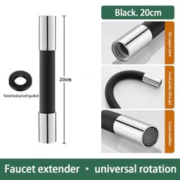 image-Faucet Extension Extender Bathroom 360° Rotation Adjust Bending Faucet Splash Proof Universal Extension Tube For Wash Basin