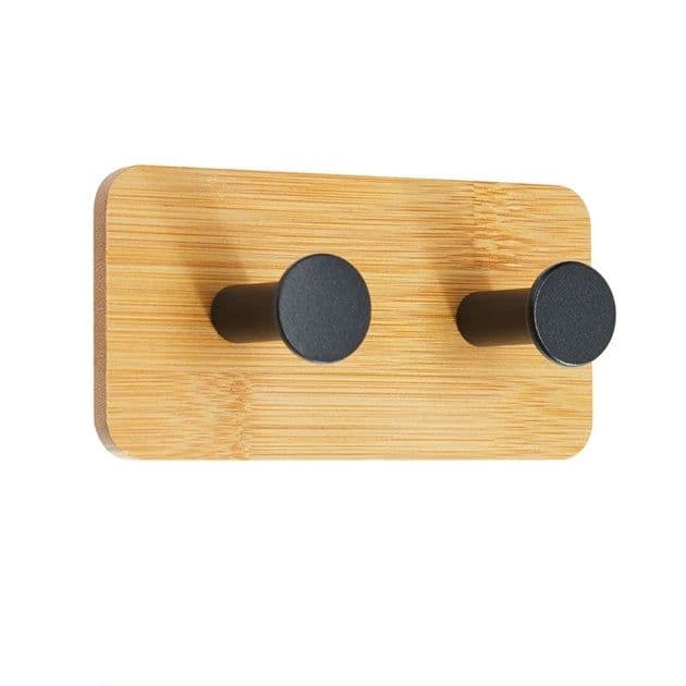 image-1Pcs Bamboo Wood Hook Wall Clothes Hanger Door Keychain Holder Sticky Hook Kitchen Gadgets for Home Bathroom Accessories Cozinha