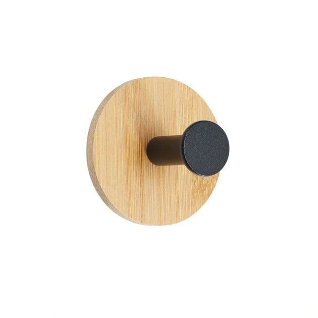 image-1Pcs Bamboo Wood Hook Wall Clothes Hanger Door Keychain Holder Sticky Hook Kitchen Gadgets for Home Bathroom Accessories Cozinha
