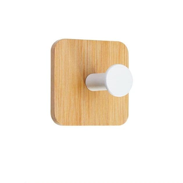 image-1Pcs Bamboo Wood Hook Wall Clothes Hanger Door Keychain Holder Sticky Hook Kitchen Gadgets for Home Bathroom Accessories Cozinha