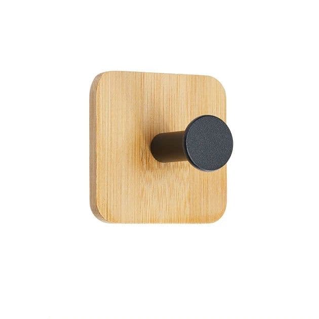 image-1Pcs Bamboo Wood Hook Wall Clothes Hanger Door Keychain Holder Sticky Hook Kitchen Gadgets for Home Bathroom Accessories Cozinha