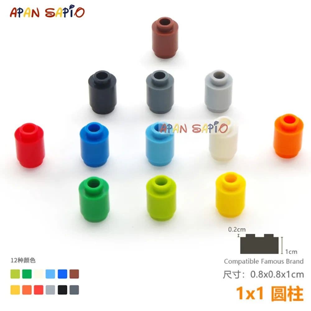 image-50pcs/lot DIY Blocks Building Bricks Cylindrical Educational Assemblage Construction Toys for Children Size Compatible Brand