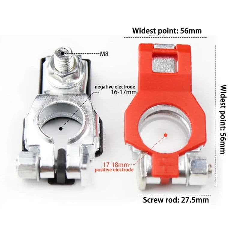 image-2pc Automotive Battery Terminal Wire Cable Clamp Quick Release Connector Car Caravan Boat Accessories 12V 24V Positive+Negative