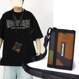 image-Men Women Tri-Fold Coin Purse Oxford Wallet For Shoulder Sling Wallets Fashion Slim Multifunctional Classic Portable Card Holder