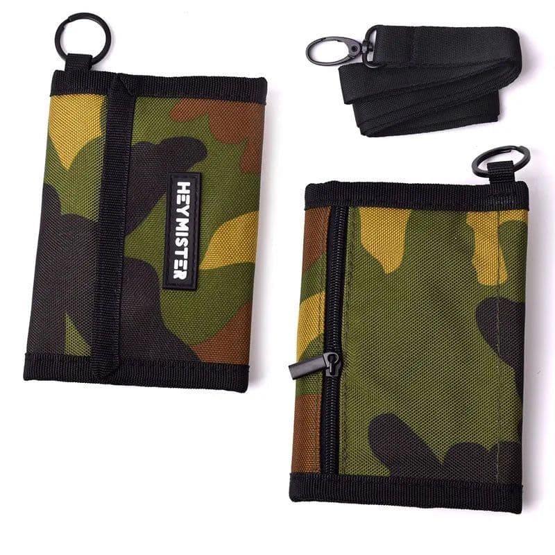 image-Men Women Tri-Fold Coin Purse Oxford Wallet For Shoulder Sling Wallets Fashion Slim Multifunctional Classic Portable Card Holder