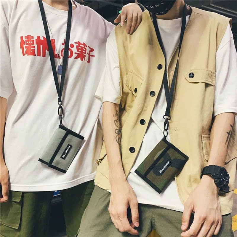 image-Men Women Tri-Fold Coin Purse Oxford Wallet For Shoulder Sling Wallets Fashion Slim Multifunctional Classic Portable Card Holder