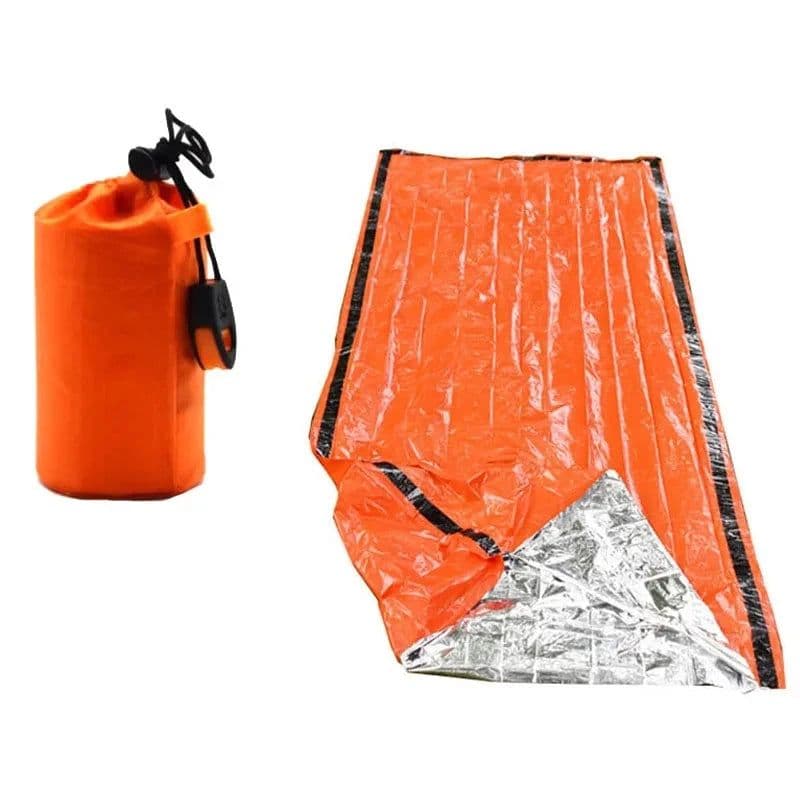 image-Portable Waterproof Emergency Survival Sleeping Bag Hiking Camping Gear Thermal Bivy Sack First Aid Rescue Kit Mylar Blanket