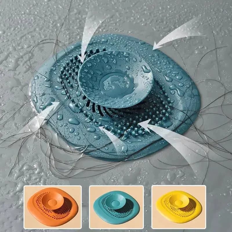 image-Silicone Kitchen Sink Plug Shower Filter Drain Cover Stopper Sink Strainer Drainer Floor Drain Hair Catcher Bathroom Accessorie