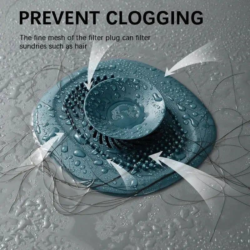 image-Silicone Kitchen Sink Plug Shower Filter Drain Cover Stopper Sink Strainer Drainer Floor Drain Hair Catcher Bathroom Accessorie