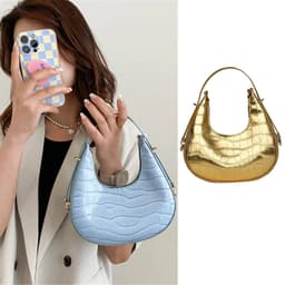 image-Fashionable Stone Pattern Shoulder Bag Women'S Small Handle Underarm Bag Clutch Luxury Women'S Handbag With Wallet