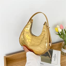 image-Fashionable Stone Pattern Shoulder Bag Women'S Small Handle Underarm Bag Clutch Luxury Women'S Handbag With Wallet