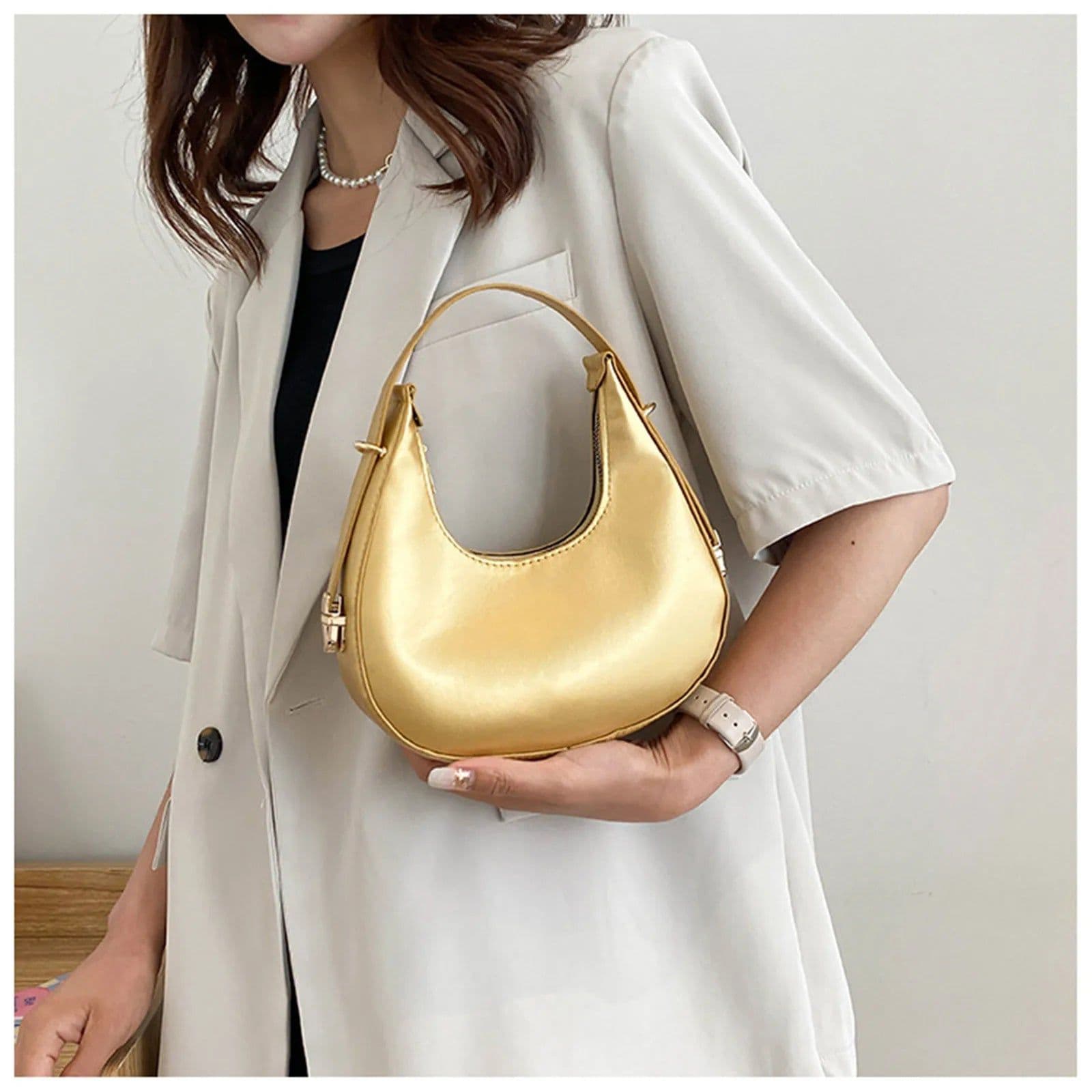 image-Fashionable Stone Pattern Shoulder Bag Women'S Small Handle Underarm Bag Clutch Luxury Women'S Handbag With Wallet