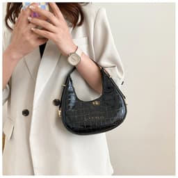 image-Fashionable Stone Pattern Shoulder Bag Women'S Small Handle Underarm Bag Clutch Luxury Women'S Handbag With Wallet
