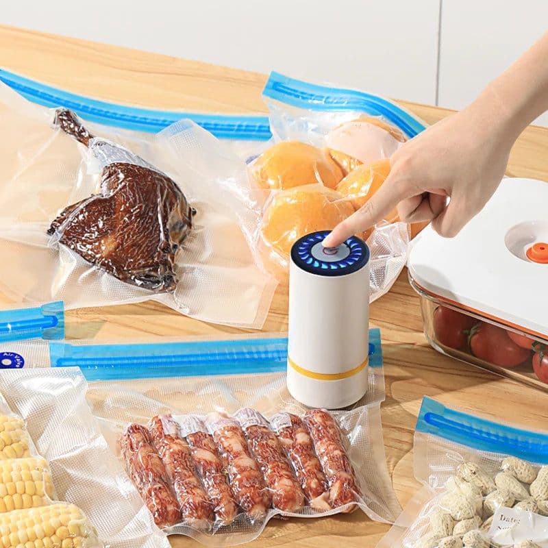 image-Mini Vacuum Sealer Portable USB Electric Air Pump Mini Fresh-Keeping Handheld Vacuum Sealing Machine Packaging Packer for Home