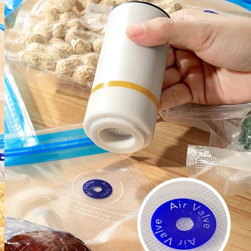 image-Mini Vacuum Sealer Portable USB Electric Air Pump Mini Fresh-Keeping Handheld Vacuum Sealing Machine Packaging Packer for Home