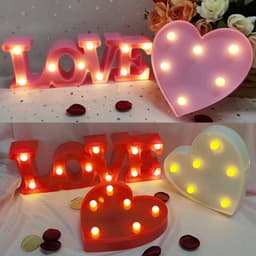 image-Love Heart LED Letter Lamp Wedding Romantic Red Pink Night Light Ornament Birthday Christmas Home Decoration Valentines Day Gift