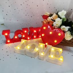 image-Love Heart LED Letter Lamp Wedding Romantic Red Pink Night Light Ornament Birthday Christmas Home Decoration Valentines Day Gift