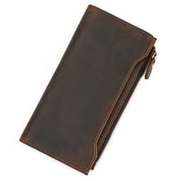 image-Genuine leather cash wallets vintage leather purse men women clip purse wallet luxury brand designer long wallet for male female