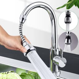 image-360 Degree Adjustment Faucet Extension Tube Water Saving Nozzle Filter Kitchen Water Tap Water Saving for Sink Faucet Bathroom
