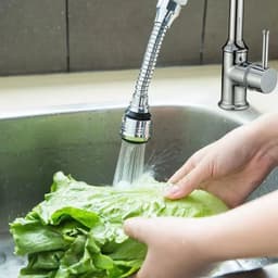 image-360 Degree Adjustment Faucet Extension Tube Water Saving Nozzle Filter Kitchen Water Tap Water Saving for Sink Faucet Bathroom