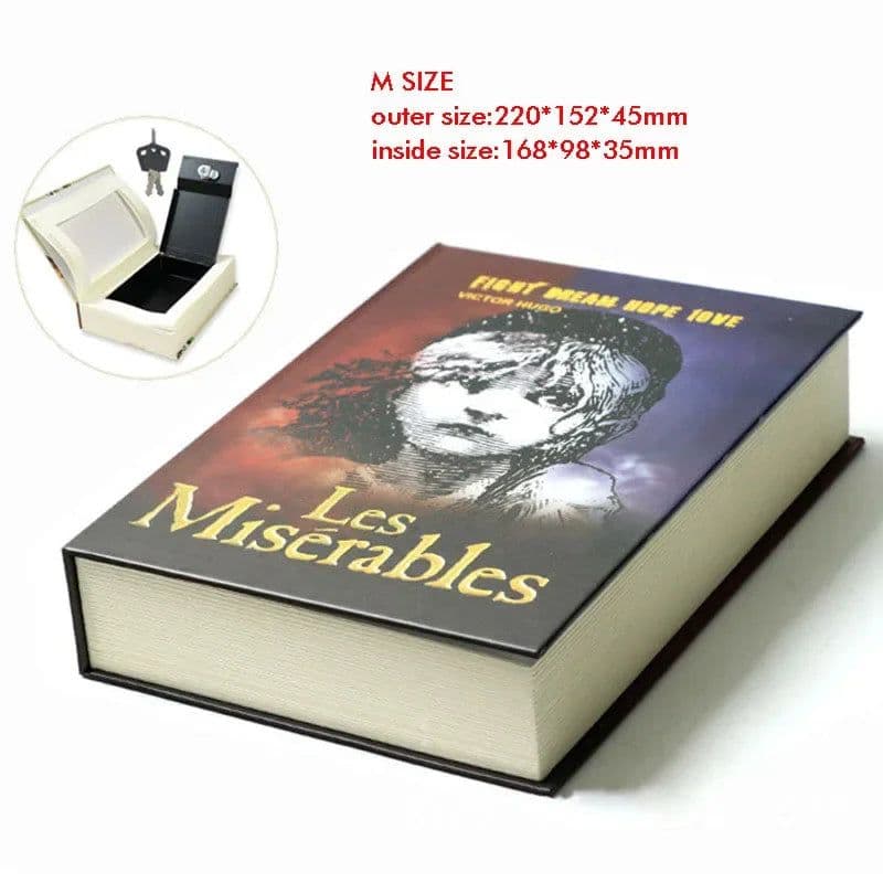 image-Home Book Safe Key Lock Type High Quality Secret Book Hidden Safe Safe Metal Steel Simulation Classic Books Money Box Coin Bank