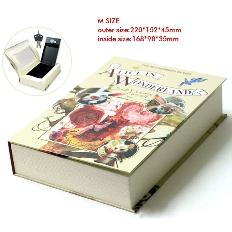 image-Home Book Safe Key Lock Type High Quality Secret Book Hidden Safe Safe Metal Steel Simulation Classic Books Money Box Coin Bank