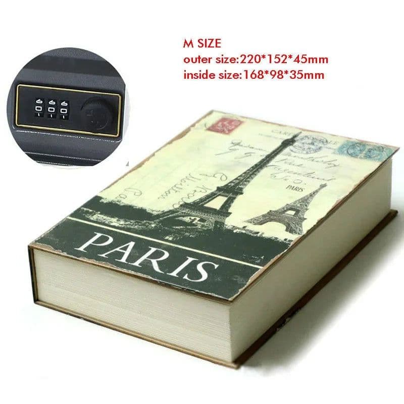 image-Home Book Safe Key Lock Type High Quality Secret Book Hidden Safe Safe Metal Steel Simulation Classic Books Money Box Coin Bank