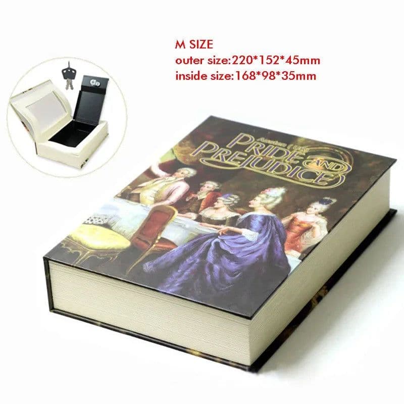image-Home Book Safe Key Lock Type High Quality Secret Book Hidden Safe Safe Metal Steel Simulation Classic Books Money Box Coin Bank