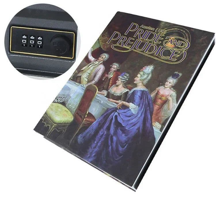image-Home Book Safe Key Lock Type High Quality Secret Book Hidden Safe Safe Metal Steel Simulation Classic Books Money Box Coin Bank