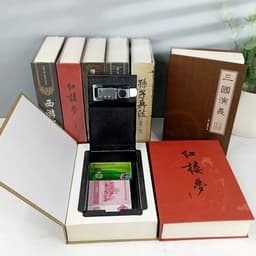 image-Home Book Safe Key Lock Type High Quality Secret Book Hidden Safe Safe Metal Steel Simulation Classic Books Money Box Coin Bank