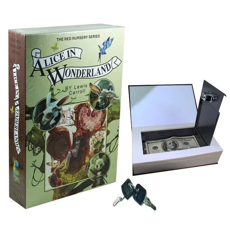 image-Home Book Safe Key Lock Type High Quality Secret Book Hidden Safe Safe Metal Steel Simulation Classic Books Money Box Coin Bank