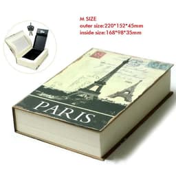 image-Home Book Safe Key Lock Type High Quality Secret Book Hidden Safe Safe Metal Steel Simulation Classic Books Money Box Coin Bank