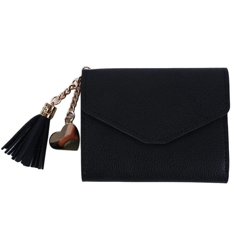 image-Short Tassel Wallet Women Purse Female Mini Wallets New 2024 Students Lovely Purse Fashion Girl Lady Small Wallet