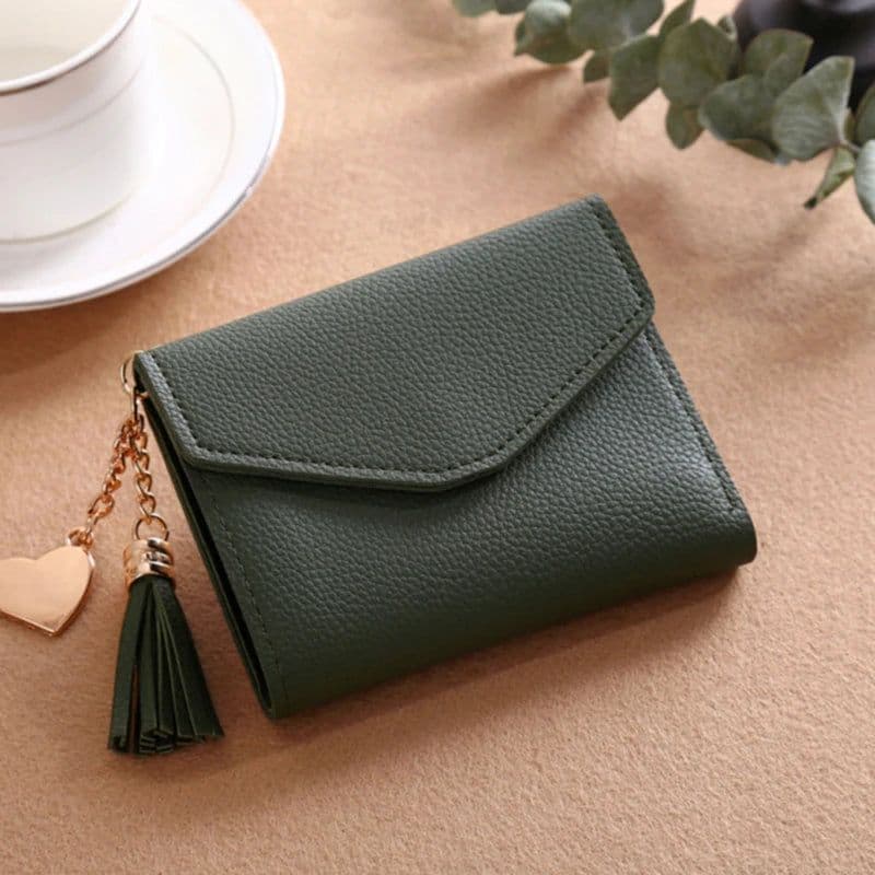 image-Short Tassel Wallet Women Purse Female Mini Wallets New 2024 Students Lovely Purse Fashion Girl Lady Small Wallet