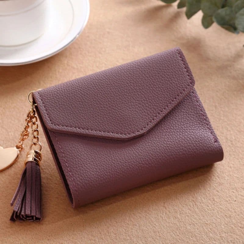 image-Short Tassel Wallet Women Purse Female Mini Wallets New 2024 Students Lovely Purse Fashion Girl Lady Small Wallet