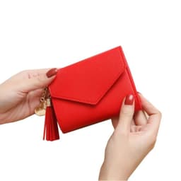 image-Short Tassel Wallet Women Purse Female Mini Wallets New 2024 Students Lovely Purse Fashion Girl Lady Small Wallet