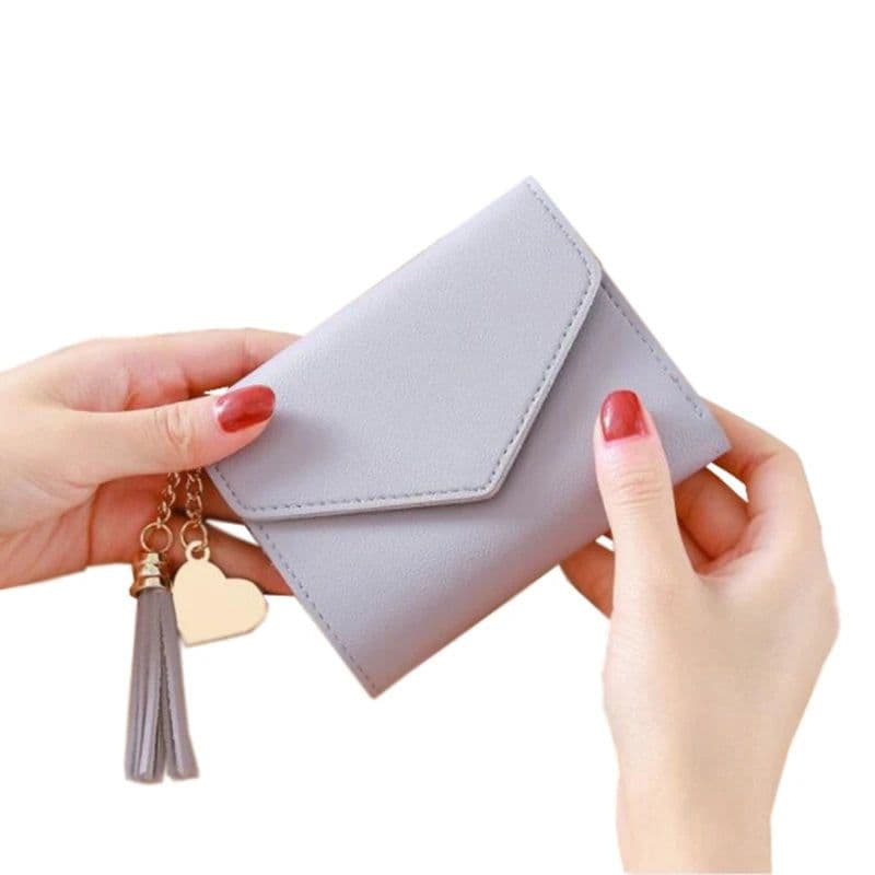image-Short Tassel Wallet Women Purse Female Mini Wallets New 2024 Students Lovely Purse Fashion Girl Lady Small Wallet
