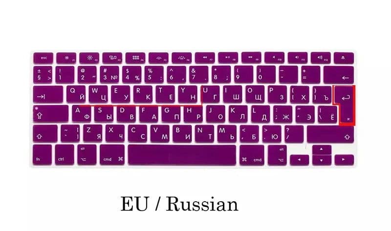 image-EU US Russian Language Keyboard Skin for Macbook Air 13 Russian Keyboard Cover A1466 Waterproof Keyboard Film Protector