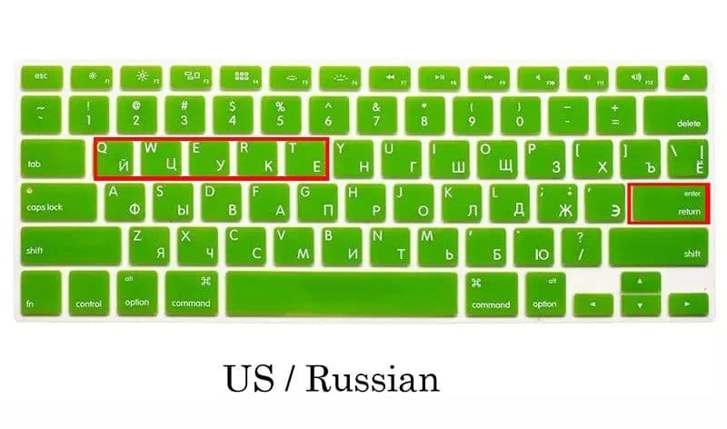 image-EU US Russian Language Keyboard Skin for Macbook Air 13 Russian Keyboard Cover A1466 Waterproof Keyboard Film Protector
