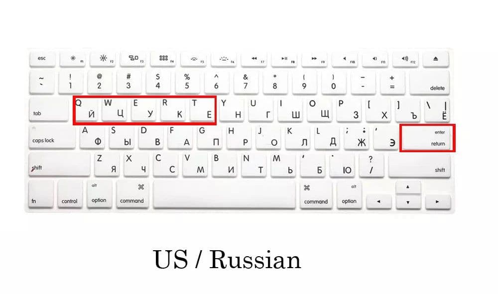 image-EU US Russian Language Keyboard Skin for Macbook Air 13 Russian Keyboard Cover A1466 Waterproof Keyboard Film Protector