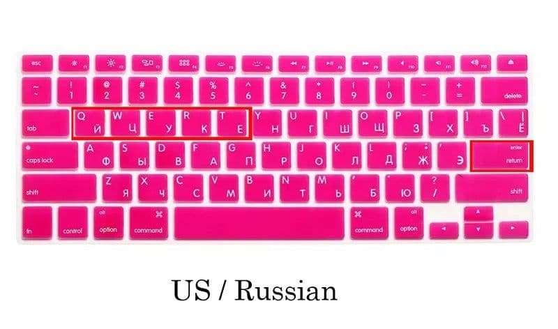 image-EU US Russian Language Keyboard Skin for Macbook Air 13 Russian Keyboard Cover A1466 Waterproof Keyboard Film Protector