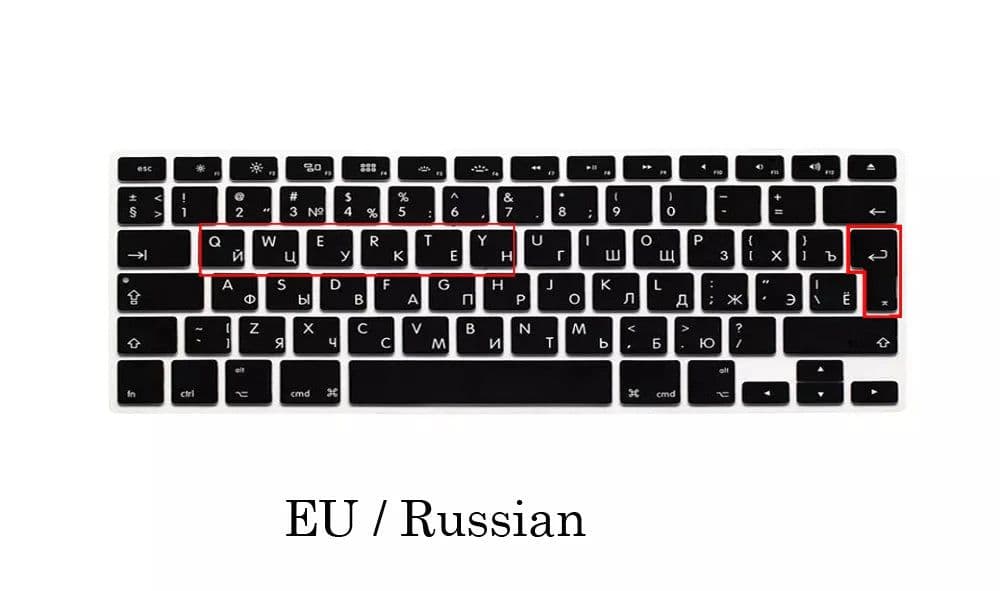 image-EU US Russian Language Keyboard Skin for Macbook Air 13 Russian Keyboard Cover A1466 Waterproof Keyboard Film Protector